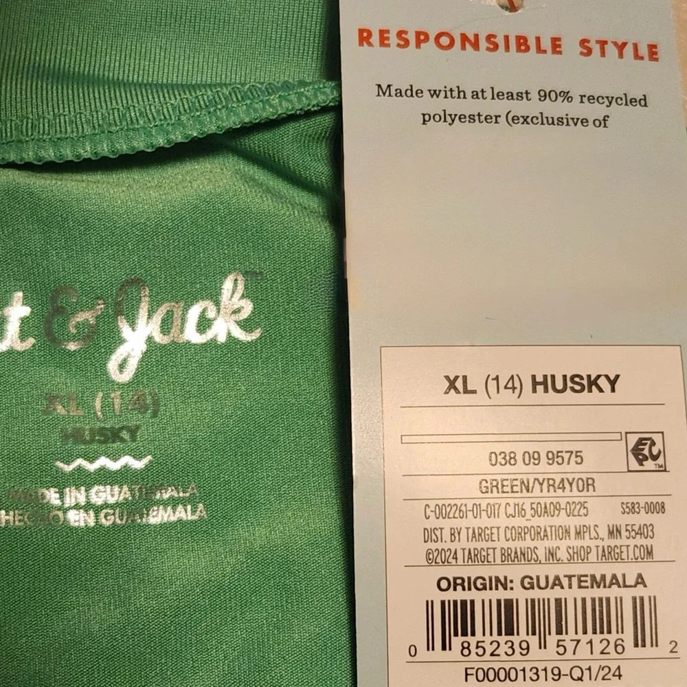 NWT Cat & Jack Boys Swim Rashguard‎ XL 14 Husky Summer Vacation Resort